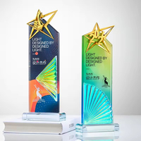 HBL Personnalisé Impression Couleur Étoile Cristal Verre Prix Premium Trophées Médailles & Plaques Souvenir