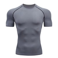 Vêtements de sport personnalisés pour hommes LOGO Vêtements de sport à séchage rapide Sous-vêtement de compression Hauts de sport à manches courtes T-shirt pour hommes