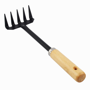 Gran oferta de jardín y macizo de flores, mango de madera, mini herramienta de jardín de acero inoxidable, rastrillo de uñas para jardín - Product Image 6