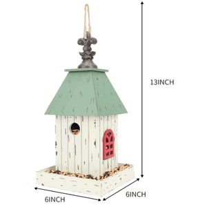 <span class=keywords><strong>Cottage</strong></span> en bois classique moderne Mangeoire à oiseaux en bois massif Motif <span class=keywords><strong>animal</strong></span> de luxe pour oiseaux sauvages Jardin extérieur Maisons pour animaux de compagnie Meubles - Product Image 2