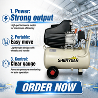 Compresseur d'air à piston à entraînement direct Shenyuan, vente en gros directe d'usine, 1,5 CV, 1,1 kW, 20 L, 8 bars, pour petits outils électriques