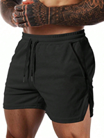 Shorts pour hommes 100% polyester à séchage rapide et respirants, taille élastique, pour la gym, la course à pied, le yoga, l'entraînement, logo et couleur personnalisés