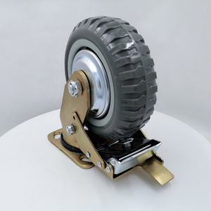 Neuzugang Schwerlast 4 5 6 8 Zoll Metall Gelände Rollen <span class=keywords><strong>PU</strong></span>-Radbremse 100/125/150/200mm Staubdeckung Neues Design Drehbremse - Product Image 3