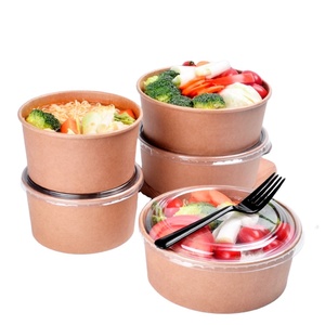"Vente chaude de haute qualité de qualité alimentaire en papier kraft blanc saladier avec couvercle <span class=keywords><strong>320cc</strong></span> 390cc 520cc 780cc 850cc 1100cc"