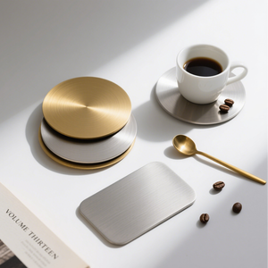 Posavasos personalizados Posavasos geométricos dorados de acero inoxidable Metal Color dorado - Product Image 6