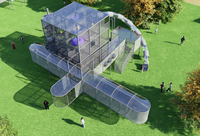 Aire de jeux commerciale sur le thème de l'avion, tour d'escalade multi-niveaux, filet en maille, équipement de parc intérieur/extérieur pour enfants