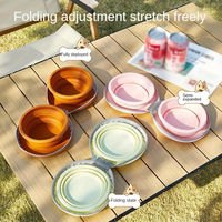 Bols pliables 2 en 1 en silicone pour chien et chat, pliables, 600 ml, plats ronds pour nourriture et eau, portables, pour voyages, entraînement en plein air