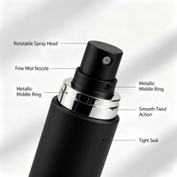 Vente en gros de flacons pulvérisateurs en aluminium et en verre vides et rechargeables avec bouchon à vis pour le stockage de cosmétiques et de parfums
