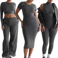 Fabricantes OEM de ropa personalizada Top De Mujer Poly Spandex Jersey doble capa camiseta trajes para Mujer camisetas 2024 primavera