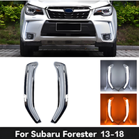 Feux de jour DRL blancs et clignotants jaunes ambre pour Subaru Forester 2013-2018, avec feux de nuit bleu glace