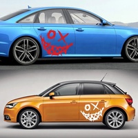 2 autocollants universels pour carrosserie de voiture avec logo Gothic Grin, accessoires de décoration extérieure personnalisés, en PVC, imperméables et écologiques