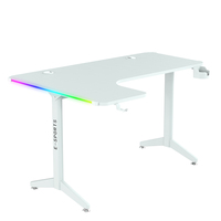 Beisijie vente en gros nouveau Design en forme de L avec RGB LightWhite couleur coin bureau E-Sports Style gauche bureaux de jeu Table de jeu