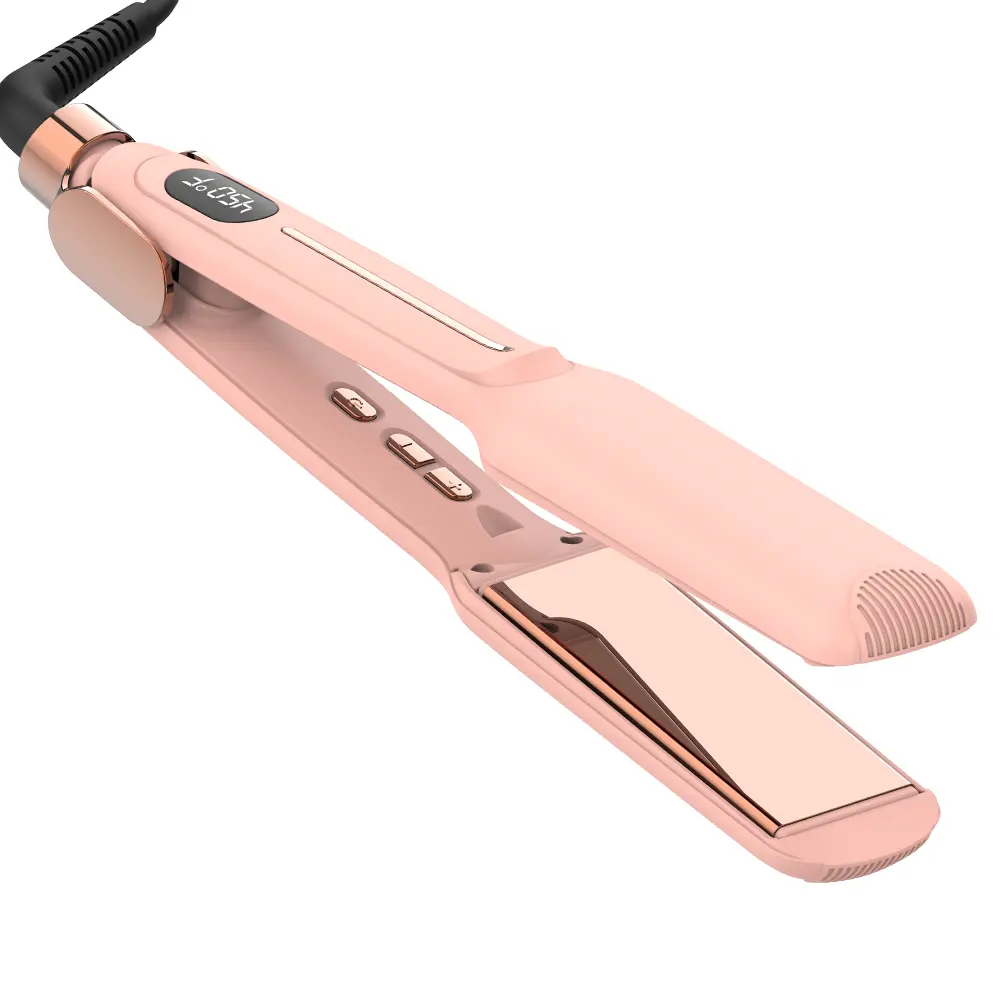 Fast heater 500 degrees MCH pink titanium ionic flat irons professional custom hair straightener with private label