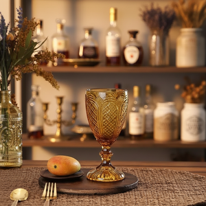 Verres à vin vintage colorés en relief, 10 oz, ensemble de gobelets en verre de couleur unie, gobelets de mariage pour fêtes et restaurants - Product Image 4