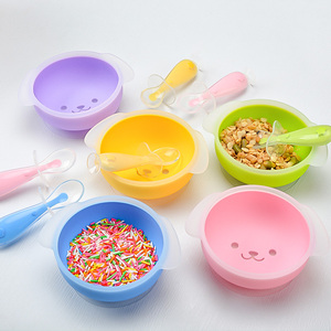Bol d'aspiration Babi sans Bpa, fond collant antidérapant, ensemble pour l'alimentation des enfants, vaisselle en silicone pour enfants, assiettes en silicone pour bébés - Product Image 2