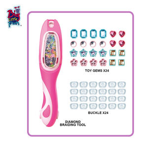 DIY Girls Pretend Play Hair Jewel Stamper Kit Adhesivo de plástico Gemas y cristales - Product Image 4