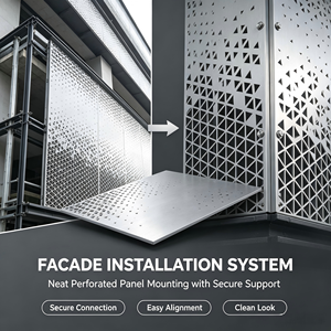 Panel de Pared Metálico Perforado Personalizado, Revestimiento de Fachada con Corte Láser Geométrico, Pantalla Decorativa para Exteriores - Product Image 1