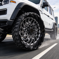 Jantes tout-terrain en aluminium forgé LEAD 20 22 24 pouces, noir mat, à déport profond, avec beadlock, PCD 6x135 6x139.7 pour F150 Silverado Tundra