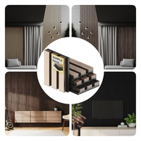 Décoration murale Akupanel Chêne blanc Noyer naturel Noyer foncé Placage de chêne noir Panneau acoustique à lattes en bois sur feutre acoustique noir