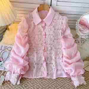 Blusas Casuales de Manga Larga para Otoño, Blusas con Mangas Farol y Estampado Floral, Camisas Casuales para Mujer, Ropa al por Mayor - Product Image 3