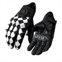 Gants de moto en cuir véritable pour l'été, respirants, perforés, anti-chute, style vintage pour motards