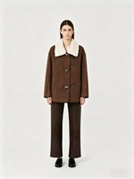 LOVEXUAN Damen 100% Woll-Wintermantel mit Kunstfellkragen, Kurze Woll-Dufflecoat-Jacke, Luxuriöse Oberbekleidung