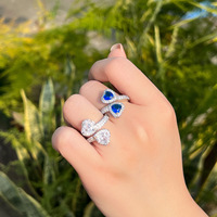 Hartvormige Liefdesaanzoek Verzilverde Cluster Ringen voor Vrouwen Bruiloft Verlovingscadeau Messing Valentijnsdag