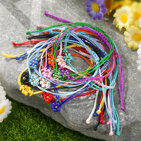 Bracelet d'amitié tissé à la main coloré et frais pour femme, style boho, design original, fleur