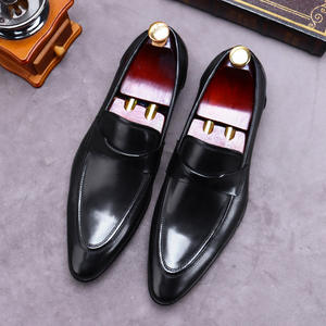 Zapatos Oxford de cuero genuino de alta gama, estilo británico, formales, con cordones, para hombre, con punta en pico, hechos a mano, antideslizantes, para novio. - Product Image 1