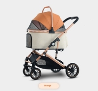 Poussette pliable légère et imperméable pour animaux de compagnie, avec 4 roues, pour chats et chiens, avec panier de rangement