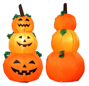 Pumpkin <strong>Inflatable</strong> 6FT Halloween <strong>Inflatable</strong> Pumpkin Stack &amp; Ghost Outdoor Lighted Blow up Yard <strong>Deco</strong> - Product Image 4