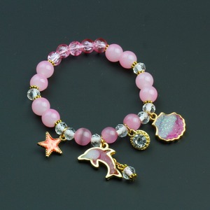 Magnifique <span class=keywords><strong>bracelet</strong></span> en perles d'<span class=keywords><strong>opale</strong></span> <span class=keywords><strong>avec</strong></span> pendentif en forme de coquille d'étoile de mer pour enfants ST108 - Product Image 5