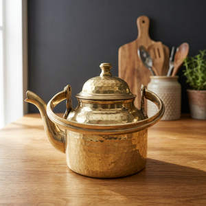 <b>Vintage</b> Brass Tea <b>Kettle</b> With Lid And Handle Water Pot Metal <b>Kettle</b> - Product Image 5