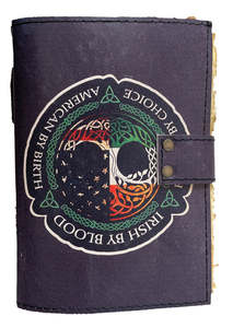 Carnet de notes vintage fait main avec motif Arbre de Vie, en papier à bords frangés et couverture en cuir imprimée, pour hommes et femmes - Product Image 4