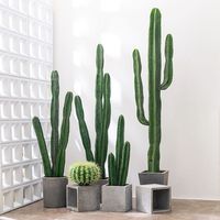 Ornement d'intérieur de cactus artificiel de style nordique Plante artificielle en pot vert pour la décoration de fenêtre ou de sol