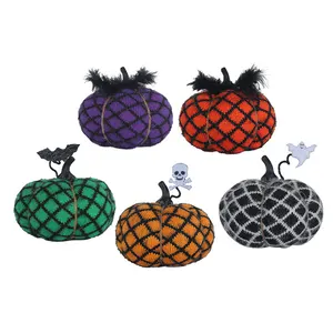 Halloween Pompoen Decoraties Handgemaakte Gebreide Gevulde Pompoen Ornamenten Voor Thuis Tafel Decor