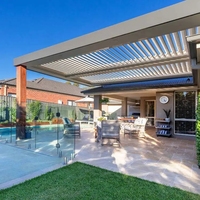 Pergola extérieure en aluminium avec toit à lames orientables rétractables pour jardin, gazebo, pergola