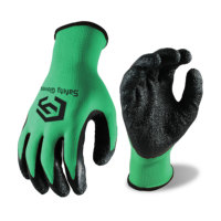 Guantes de Trabajo Recubiertos de Látex Natural Baratos CY, Guantes de Seguridad Industriales de Poliéster 13G para Trabajos de Construcción EN388, Guantes Resistentes