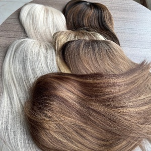 Parrucchino con <span class=keywords><strong>capelli</strong></span> Remy vergini europei da <span class=keywords><strong>donna</strong></span> con Base di seta completamente legata a mano Toppers <span class=keywords><strong>capelli</strong></span> umani a tutto Volume - Product Image 2