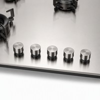 Table de cuisson à gaz encastrable 5 brûleurs en acier inoxydable, haute puissance, brûleur wok, allumage par impulsions, gaz naturel GPL pour restaurant et cuisine domestique