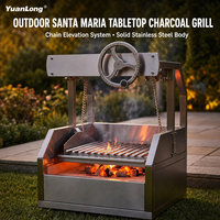 Barbecue au charbon de bois moderne haut de gamme pliable et portable pour le camping en plein air, les pique-niques, les fêtes, grande capacité, en acier inoxydable