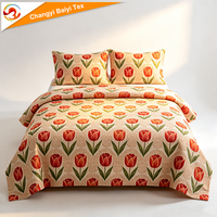 Vente en gros de housses de couette et de taies d'oreiller en microfibre douce de style européen, imprimées de motifs floraux, personnalisées