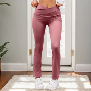 Pantaloni da Yoga a vita alta da donna XL Spandex/Nylon Gym Leggings con Push-up e decorazioni increspate fornitore all'ingrosso di Activewear - Product Image 1