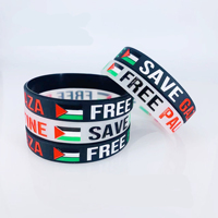 Bracelet en silicone personnalisé « FREE PALESTINE SAVE GAZA » – Vente en gros – Bracelet Palestine en silicone – Bandeau en silicone – Meilleures ventes