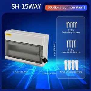 Panneau de distribution électrique AC/DC 12 voies en matériau PC ignifuge de haute qualité avec <span class=keywords><strong>disjoncteur</strong></span> et fusible, indice de protection IP66 - Product Image 6