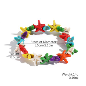 Bracelet perlé tendance, bracelet bohème tressé à la main, bracelet de plage marin avec coquillages naturels et étoiles de mer pour femmes et filles - Product Image 6