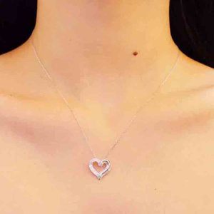 Collana con ciondolo a cuore per donna, stile dolce, gioiello alla moda, idea regalo - Product Image 3