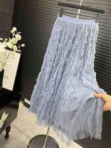 Falda de Malla de Cintura Alta de 88 cm, Falda Elástica por Encima de la Rodilla con Banda Elástica, Falda de Pastel con Borde de <span class=keywords><strong>Hongo</strong></span> y Forro de 75 cm - Product Image 3