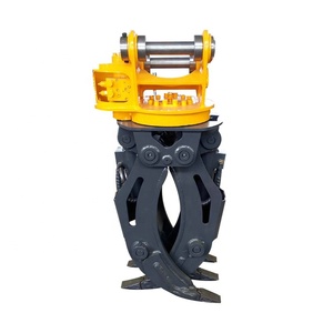 Grappin mécanique TDC de haute qualité pour bois/bois rond, pour excavatrices de 1,5 à 3,5 tonnes, en acier Q345B+NM400, avec moteur hydraulique, 5/7 dents, 1000 mm - Product Image 1