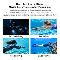SMACODIVE B2 Scooter Submarino Eléctrico, Sumergible a 60 m, Velocidad Máxima de 1.8 m/s, Autonomía de 56 min, Propulsión de Doble Velocidad, Carga USB-C